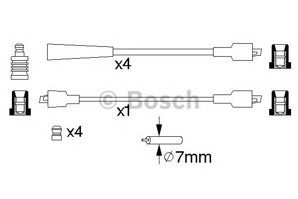 Комплект высоковольтных проводов BOSCH 0 986 356 750
