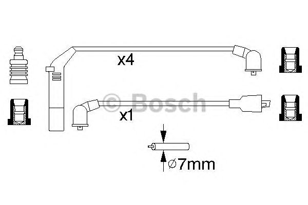 Комплект высоковольтных проводов BOSCH 0 986 356 813