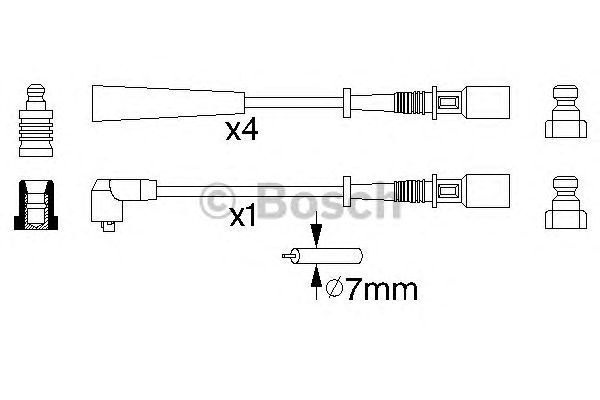 Комплект высоковольтных проводов BOSCH 0 986 356 853