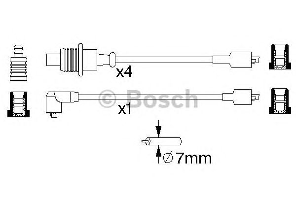 Комплект високовольтних проводів BOSCH 0 986 357 128