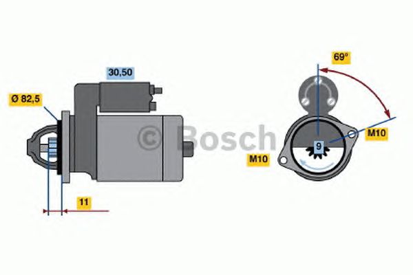 Стартер BOSCH 0 001 108 123