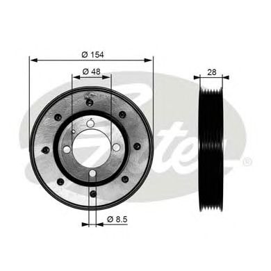 Шків коленвалу GATES TVD1029