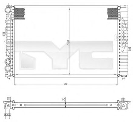 Радиатор, охлаждение двигателя TYC 702-0034