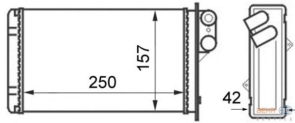 Радиатор отопителя HELLA 8FH 351 024-291