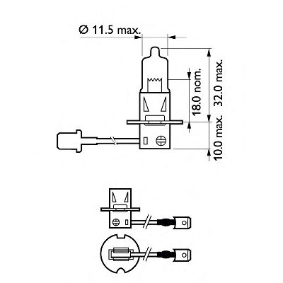 Лампа накаливания PHILIPS 12336LLECOC1 (фара дальнего света, основная фара, противотуманная фара, фара с автоматической системой стабилизации)