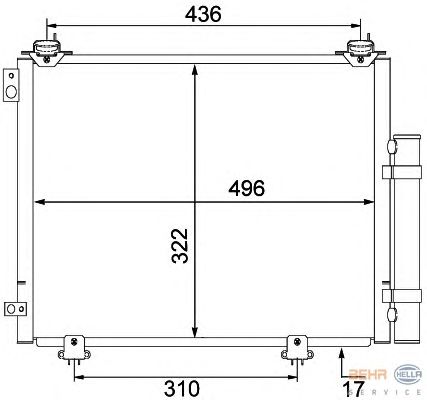 Радиатор кондиционера HELLA 8FC 351 304-221