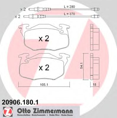 Тормозные колодки ZIMMERMANN 20906.180.1