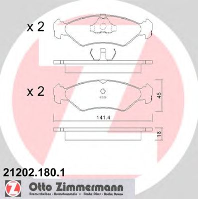 Тормозные колодки ZIMMERMANN 21202.180.1