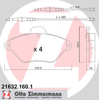 Тормозные колодки ZIMMERMANN 21632.160.1