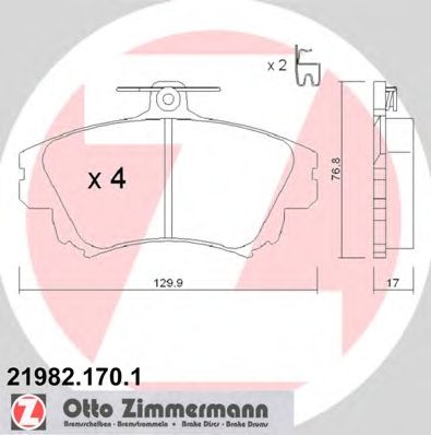 Тормозные колодки ZIMMERMANN 21982.170.1