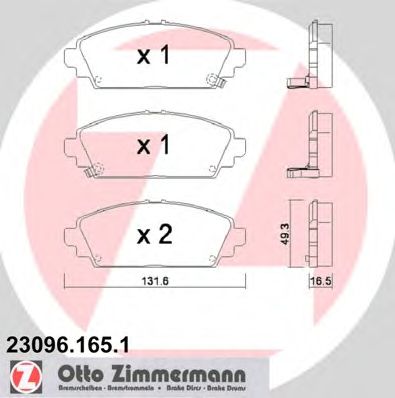 Тормозные колодки ZIMMERMANN 23096.165.1