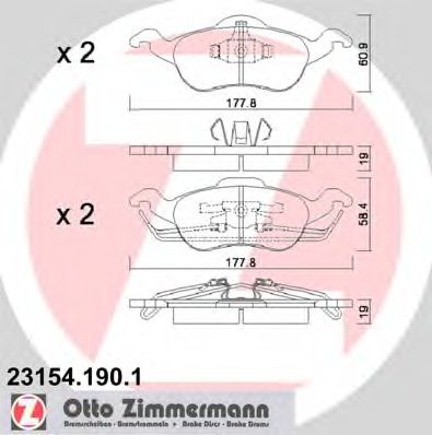Тормозные колодки ZIMMERMANN 23154.190.1