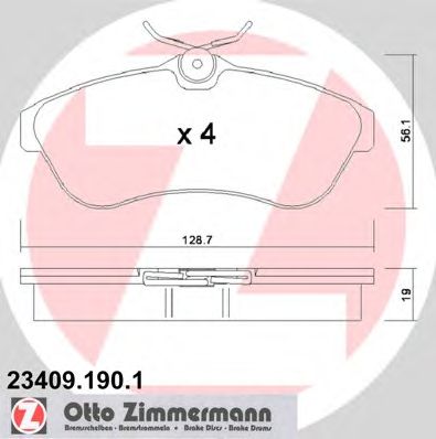 Тормозные колодки ZIMMERMANN 23409.190.1