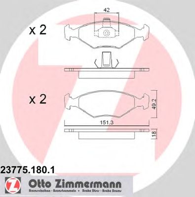 Тормозные колодки ZIMMERMANN 23775.180.1