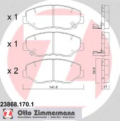 Тормозные колодки ZIMMERMANN 23868.170.1