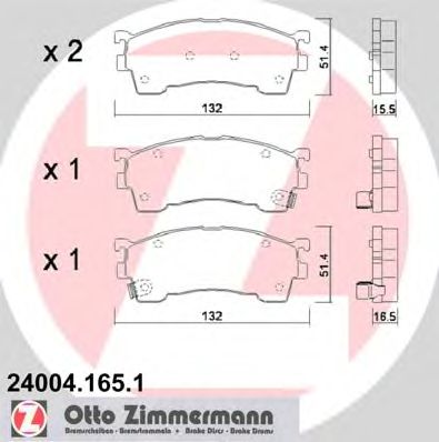 Тормозные колодки ZIMMERMANN 24004.165.1