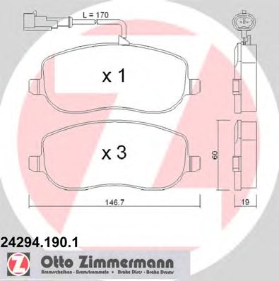 Тормозные колодки ZIMMERMANN 24294.190.1