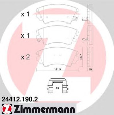Тормозные колодки ZIMMERMANN 24412.190.2