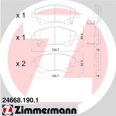 Тормозные колодки ZIMMERMANN 24668.190.1