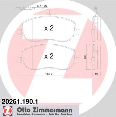 Тормозные колодки ZIMMERMANN 20261.190.1