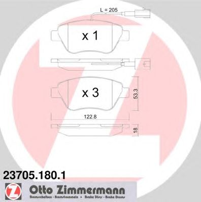 Тормозные колодки ZIMMERMANN 23705.180.1