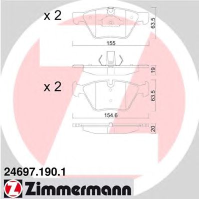Тормозные колодки ZIMMERMANN 24697.190.1