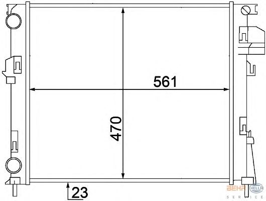 Радиатор, охлаждение двигателя HELLA 8MK 376 771-761