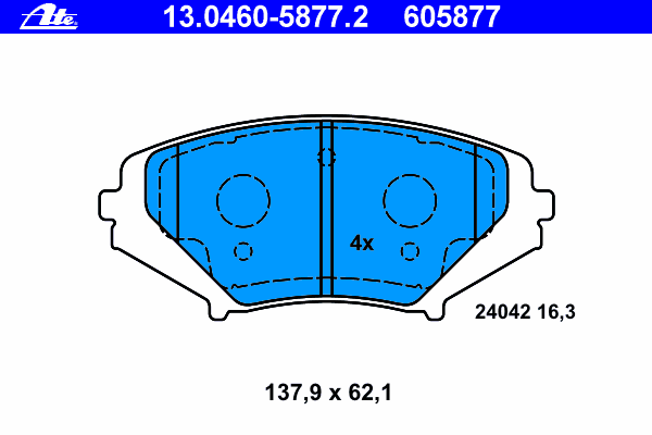 Тормозные колодки ATE 13.0460-5877.2
