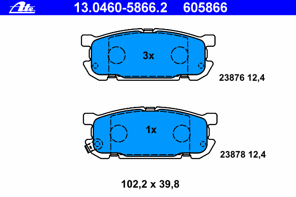 Тормозные колодки ATE 13.0460-5866.2