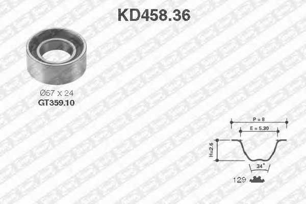 Комплект ремня ГРМ SNR KD458.36