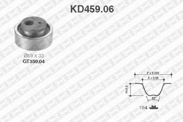 Комплект ремня ГРМ SNR KD459.06