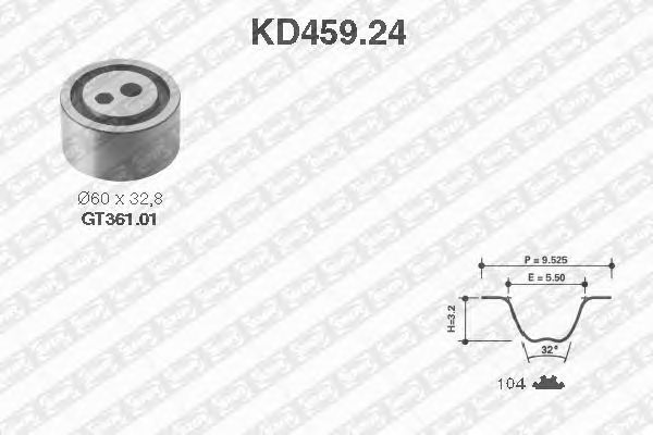 Комплект ремня ГРМ SNR KD459.24