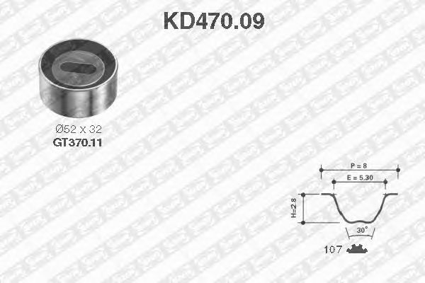 Комплект ремня ГРМ SNR KD470.09