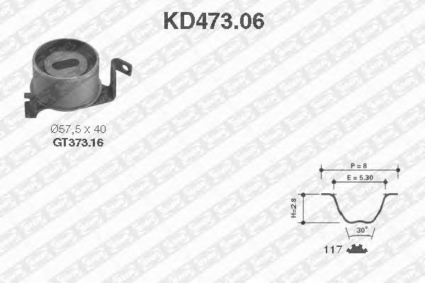 Комплект ремня ГРМ SNR KD473.06