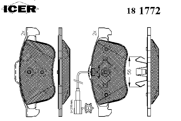 Тормозные колодки ICER 181772