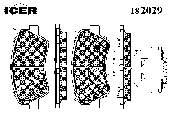 Тормозные колодки ICER 182029