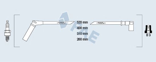 Комплект високовольтних проводів FAE 85998