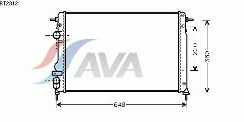 Радиатор, охлаждение двигателя AVA QUALITY COOLING RT2312
