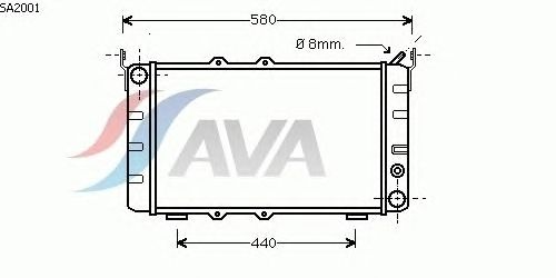 Радиатор, охлаждение двигателя AVA QUALITY COOLING SA2001