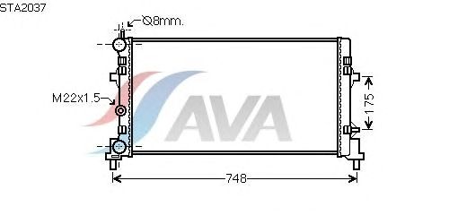 Радиатор, охлаждение двигателя AVA QUALITY COOLING STA2037