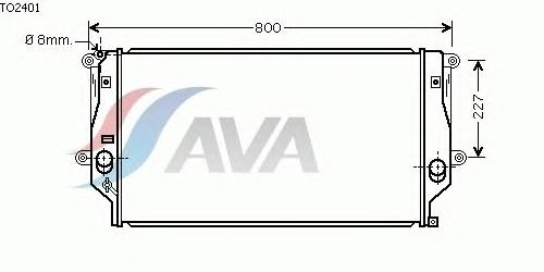 Радиатор, охлаждение двигателя AVA QUALITY COOLING TO2401