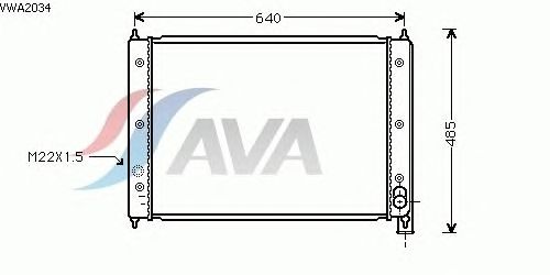 Радиатор, охлаждение двигателя AVA QUALITY COOLING VWA2034