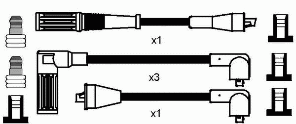 Комплект высоковольтных проводов NGK RCFT636