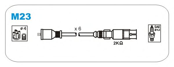 Комплект высоковольтных проводов JANMOR M23