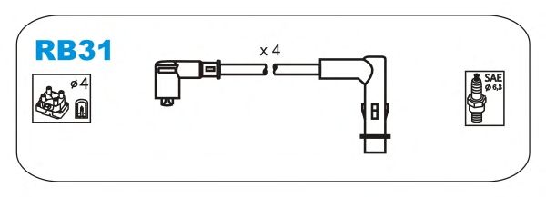 Комплект высоковольтных проводов JANMOR RB31