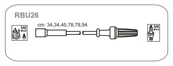 Комплект высоковольтных проводов JANMOR RBU26