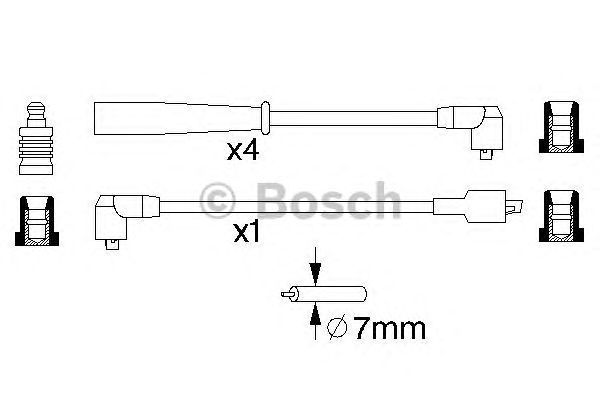 Комплект високовольтних проводів BOSCH 0 986 356 706