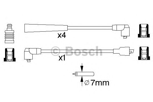 Комплект высоковольтных проводов BOSCH 0 986 356 734