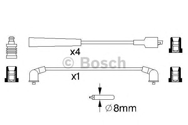Комплект високовольтних проводів BOSCH 0 986 357 129