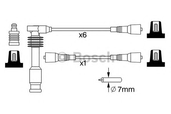 Комплект высоковольтных проводов BOSCH 0 986 357 276